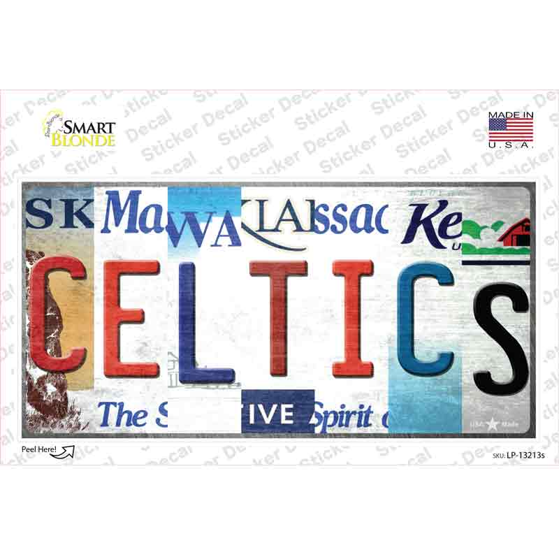 LP-13213s-M Celtics Strip Art Novelty Sticker Decal - Medium
