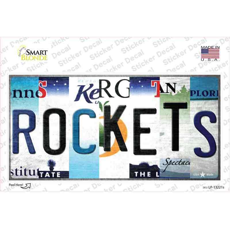 LP-13221s-M Rockets Strip Art Novelty Sticker Decal - Medium