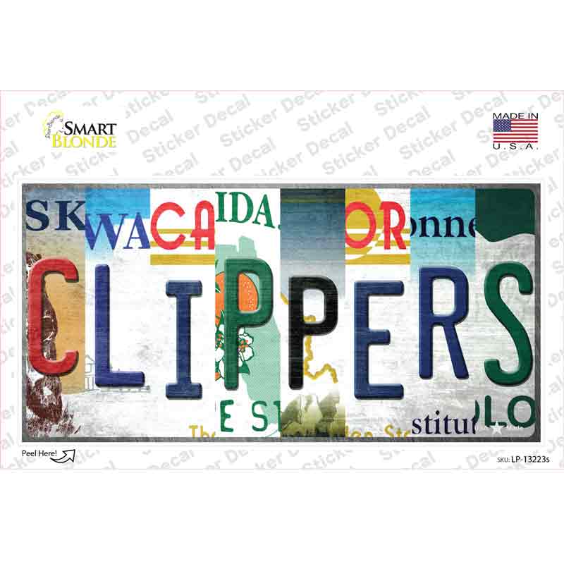 LP-13223s-M Clippers Strip Art Novelty Sticker Decal - Medium