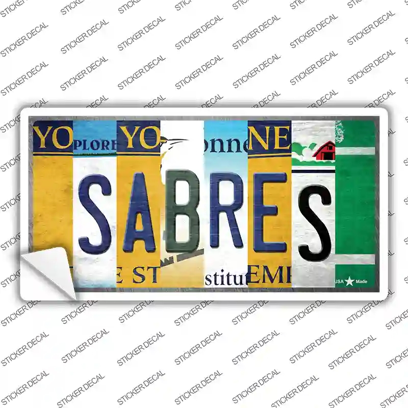 LP-13242s-S Sabres Strip Art Novelty Sticker Decal - Small