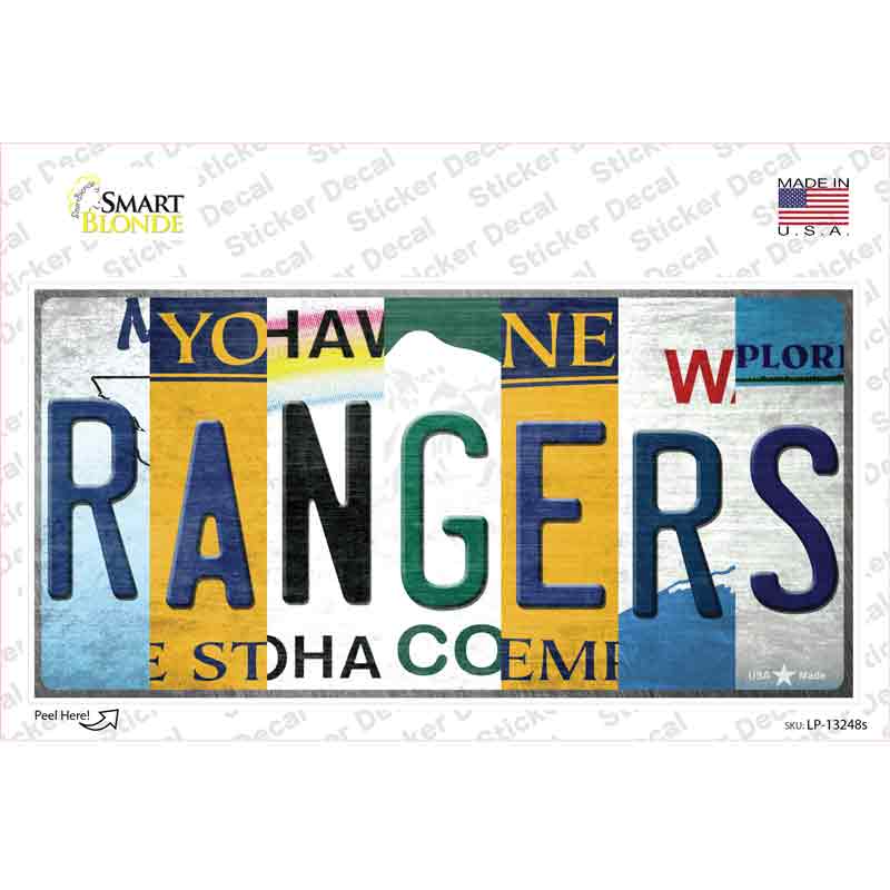 LP-13248s-M Rangers   York Strip Art Novelty Sticker Decal - Medium