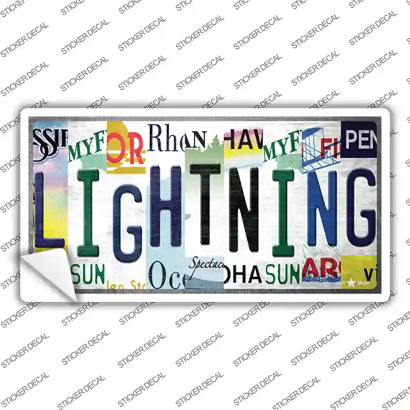 LP-13252s-S Lightning Strip Art Novelty Sticker Decal - Small