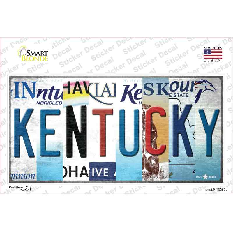 LP-13282s-M Kentucky Strip Art Novelty Sticker Decal - Medium