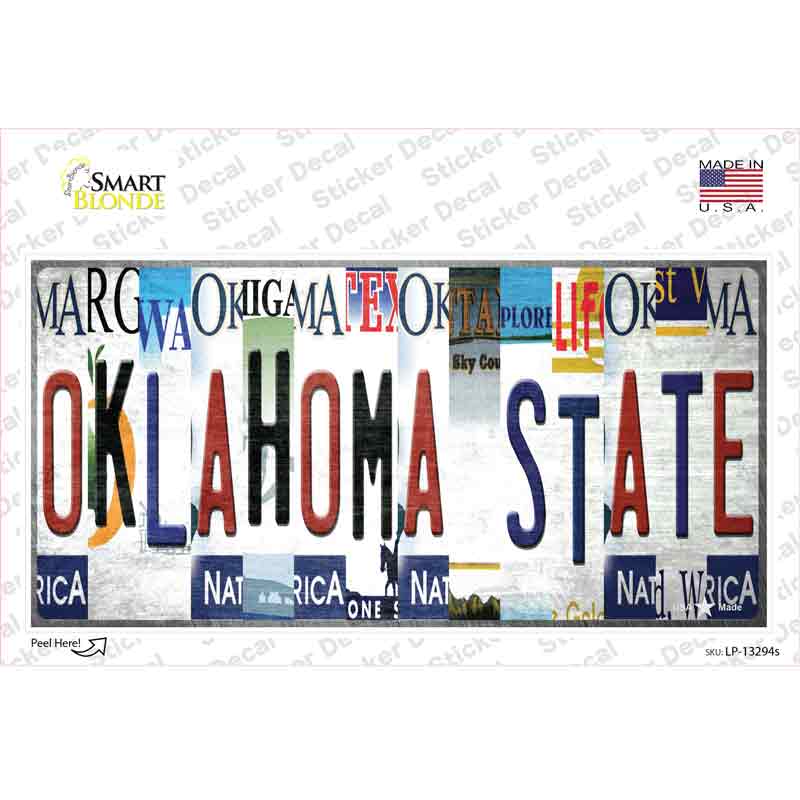 LP-13294s-M Oklahoma State Strip Art Novelty Sticker Decal - Medium
