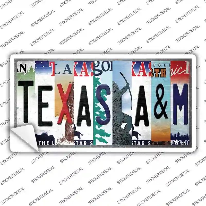 LP-13299s-S Texas A&M Strip Art Novelty Sticker Decal - Small