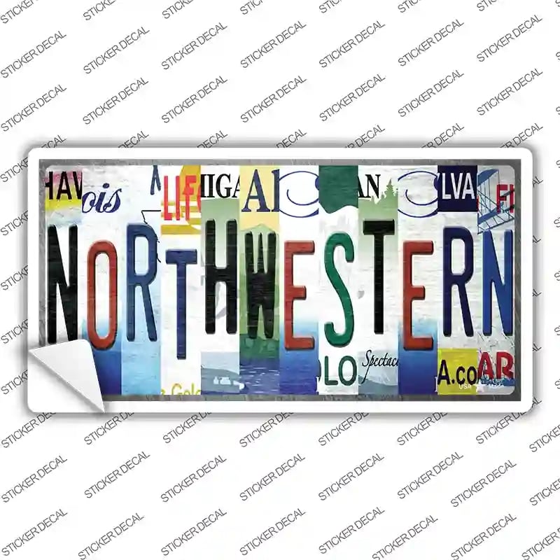 LP-13308s-S Northwestern Strip Art Novelty Sticker Decal - Small