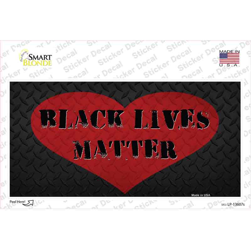 LP-13607s-M Black Lives Matter Heart Novelty Sticker Decal - Medium