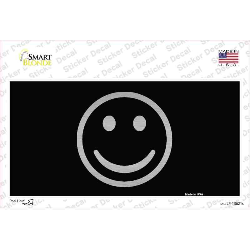 LP-13621s-M Smiley Black Novelty Sticker Decal - Medium