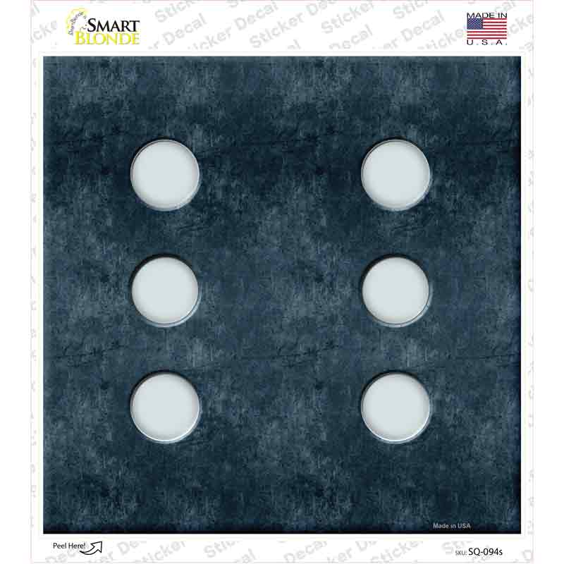 SQ-094s-M Dice Roll 6 Novelty Square Sticker Decal - Medium