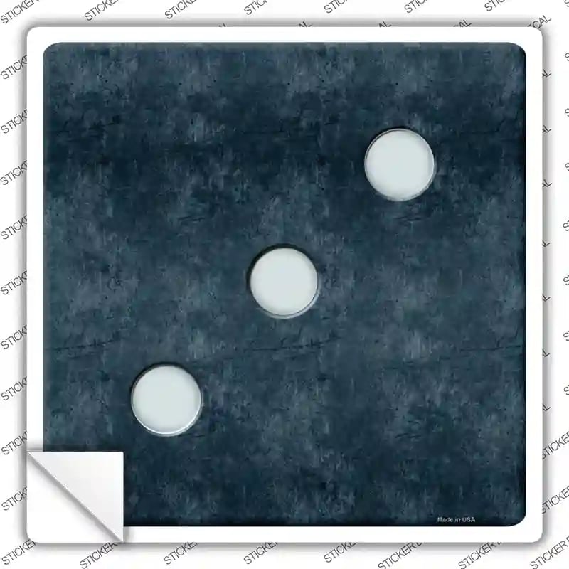 SQ-097s-L Dice Roll 3 Novelty Square Sticker Decal - Large