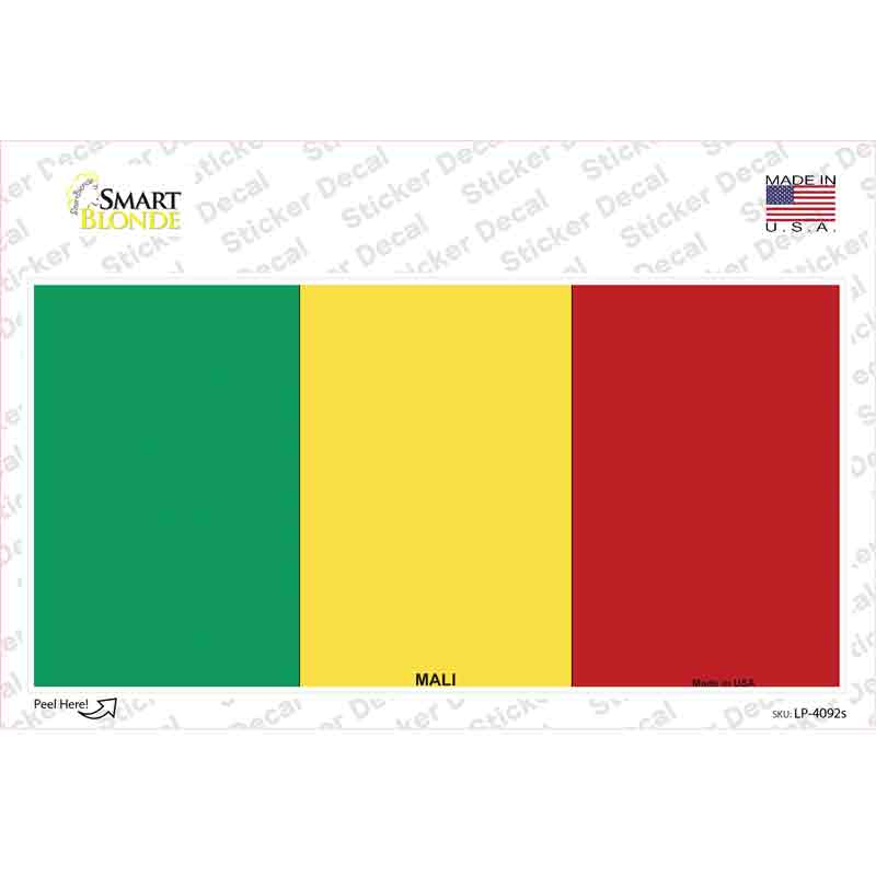 LP-4092s-M Mali Flag Novelty Sticker Decal - Medium