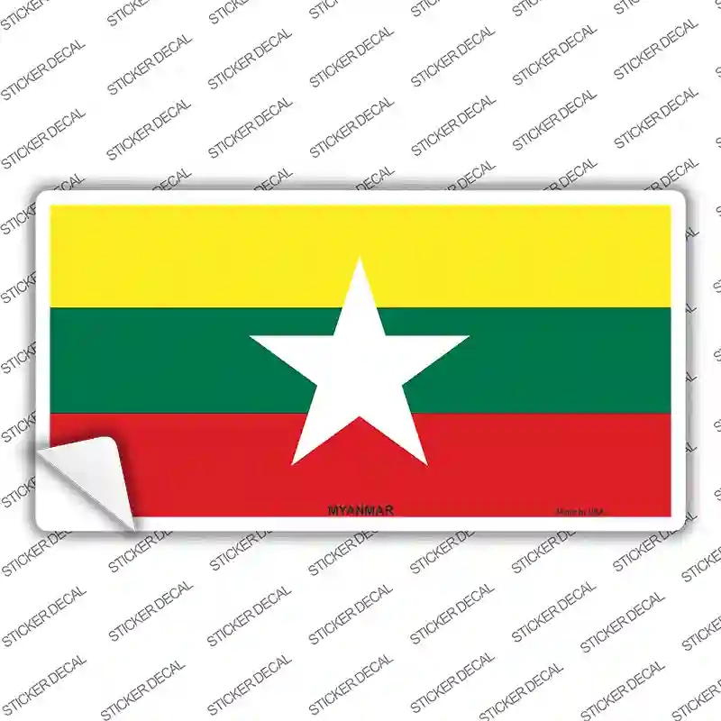 LP-4103s-XL Myanmar Flag Novelty Sticker Decal - Extra Large