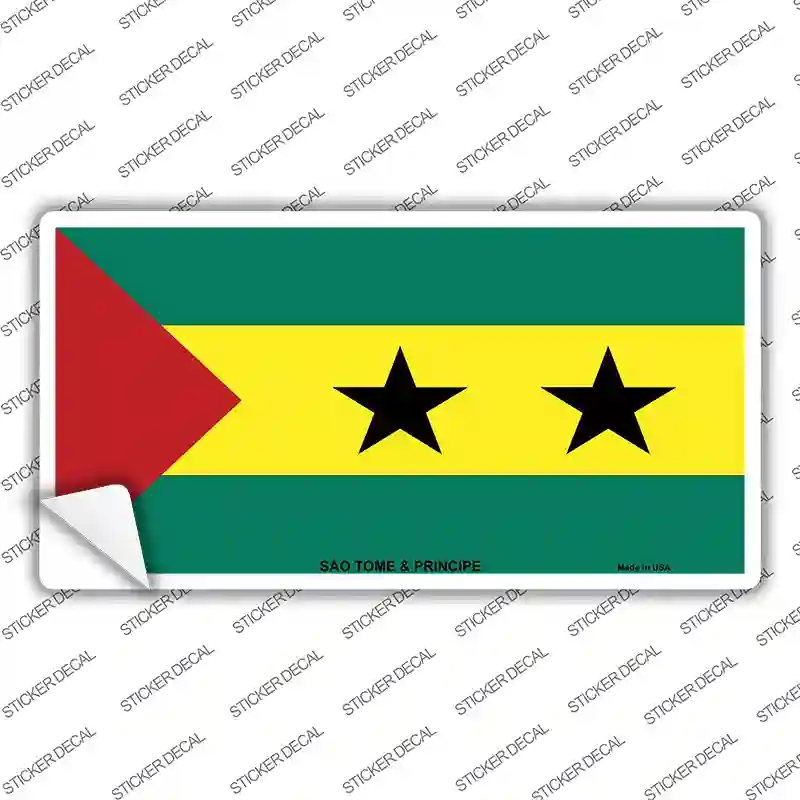 LP-4134s-S Sao Tome & Principe Flag Novelty Sticker Decal - Small