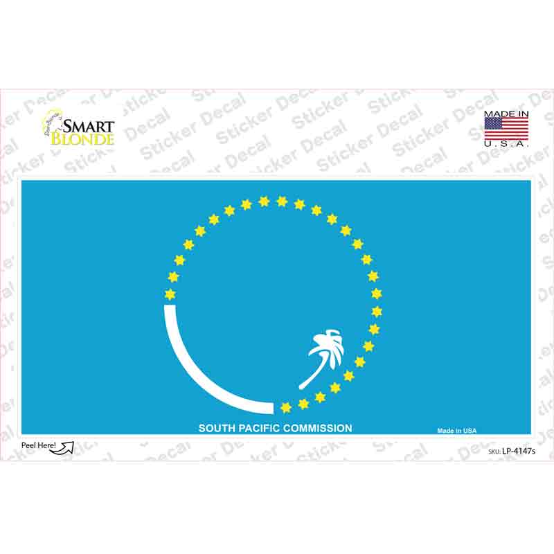 LP-4147s-M South Pacific Commission Flag Novelty Sticker Decal - Medium