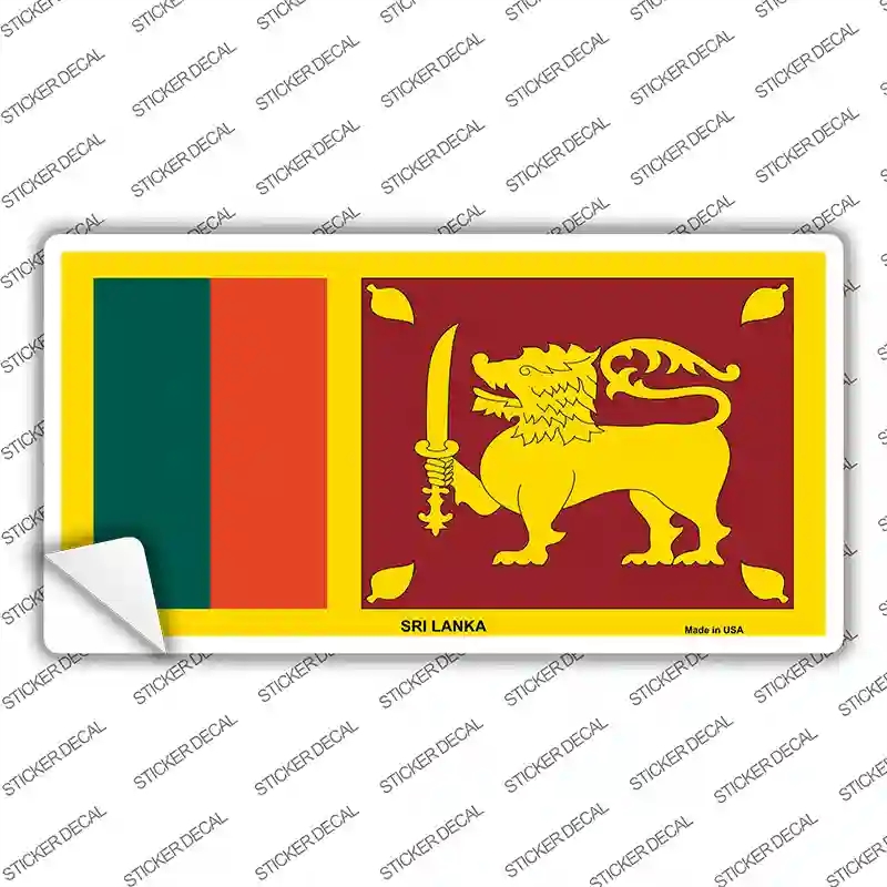 LP-4148s-L Sri Lanka Flag Novelty Sticker Decal - Large