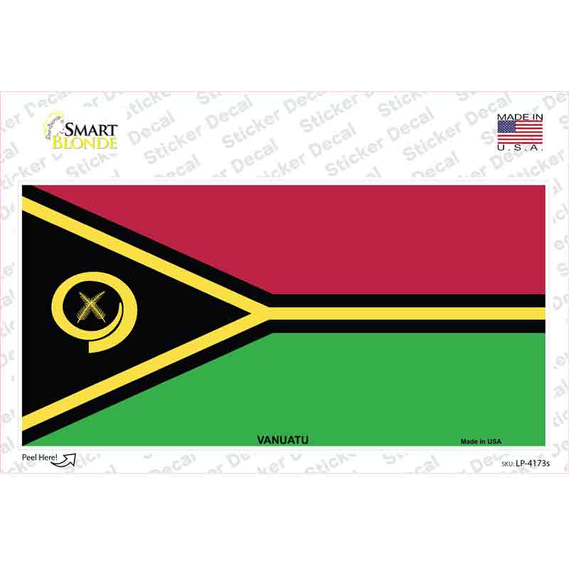 LP-4173s-M Vanuatu Flag Novelty Sticker Decal - Medium