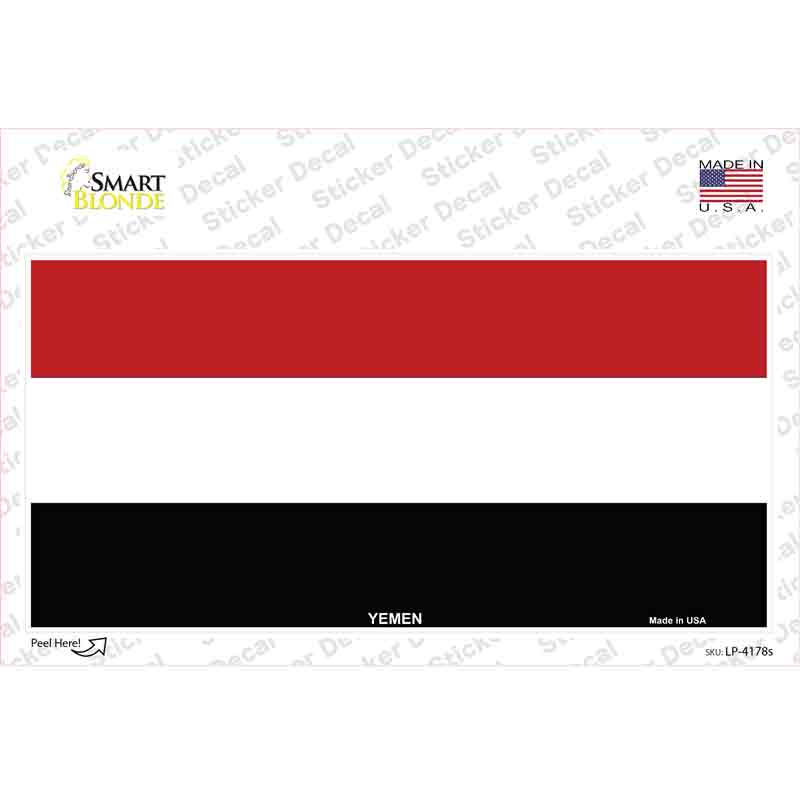 LP-4178s-M Yemen Flag Novelty Sticker Decal - Medium