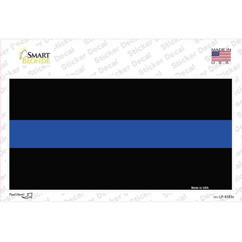 LP-4183s-M Thin Blue Line Police Novelty Sticker Decal - Medium
