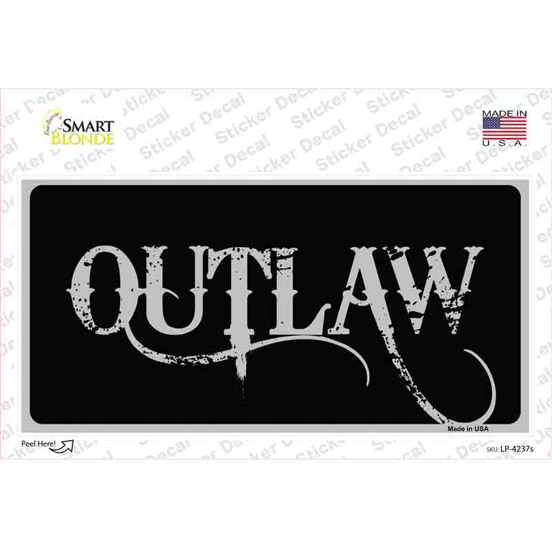 LP-4237s-M Outlaw Novelty Sticker Decal - Medium