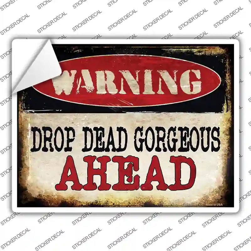 P-1362s-XL Drop Dead Gorgeous Novelty Rectangle Sticker Decal - Extra Large