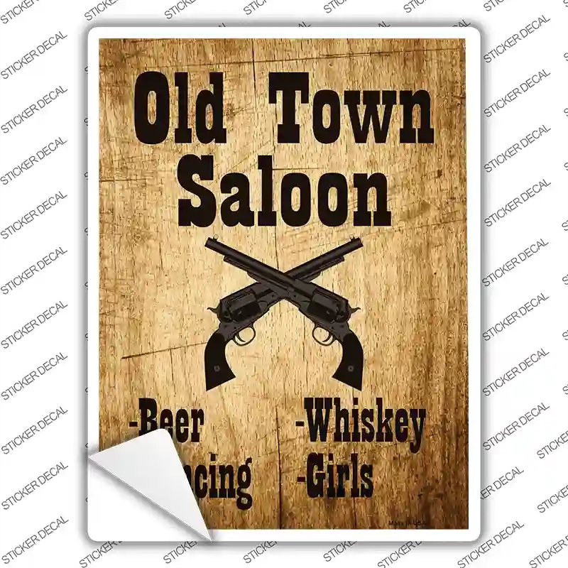 P-1396s-S Old Town Saloon Novelty Rectangle Sticker Decal - Small