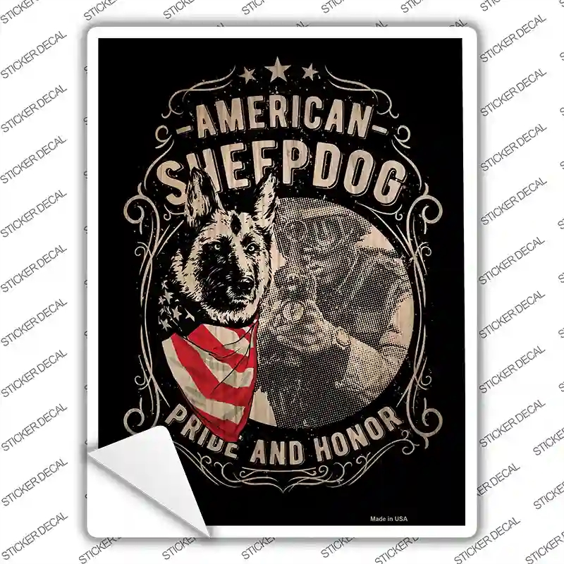P-1412s-XL American Sheepdog Novelty Rectangle Sticker Decal - Extra Large
