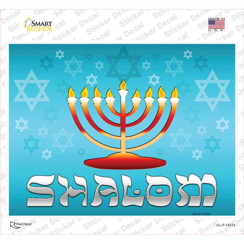 P-1431s-M Shalom Novelty Rectangle Sticker Decal - Medium