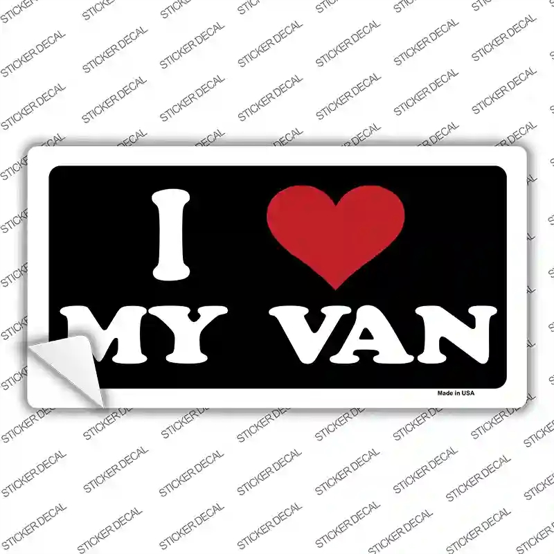 LP-4256s-XL I Love My Van Black Novelty Sticker Decal - Extra Large