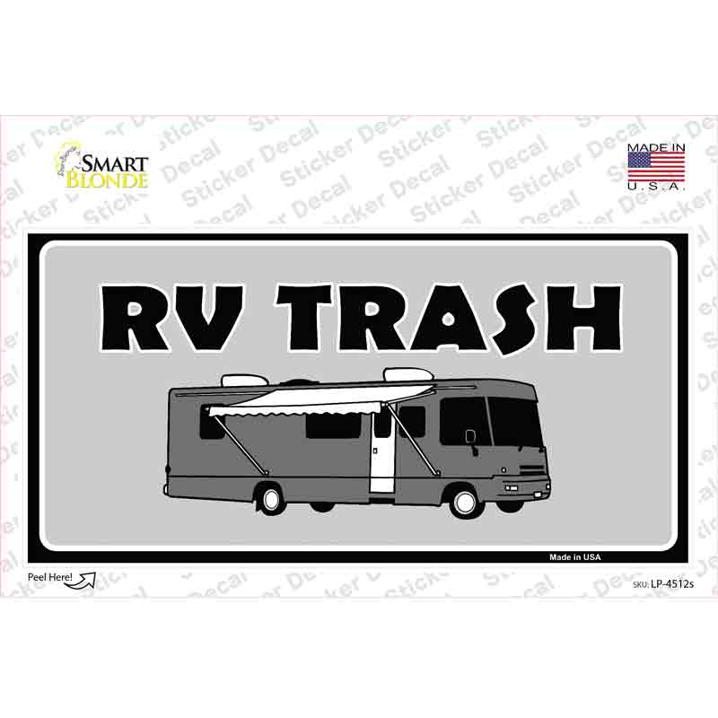 LP-4512s-M RV Trash Aluminum Automotive Novelty Sticker Decal - Medium