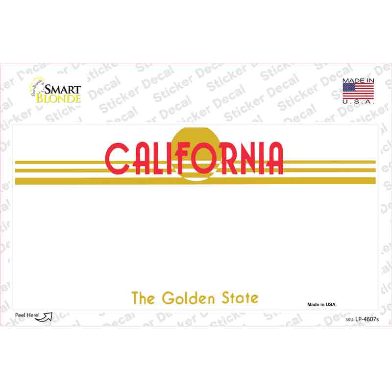 LP-4607s-M California Golden State Blank Novelty Sticker Decal - Medium