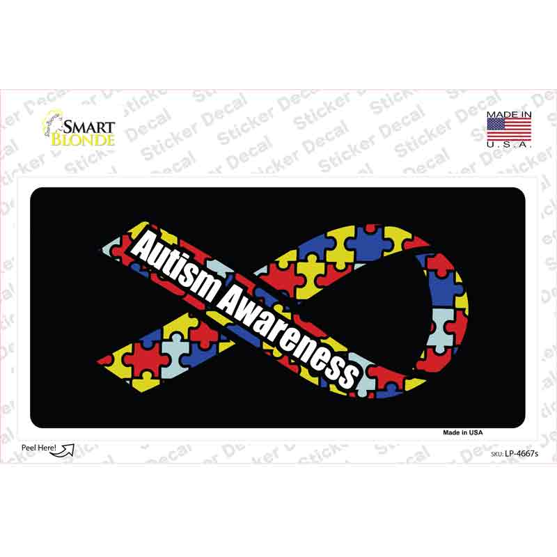 LP-4667s-M Autism Awareness Ribbon Novelty Sticker Decal - Medium