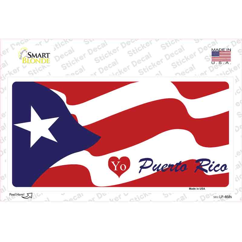 LP-468s-M I Heart Puerto Rico Novelty Sticker Decal - Medium