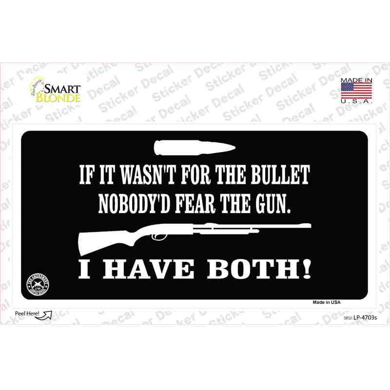 LP-4703s-M No Bullet No Gun Fear Novelty Sticker Decal - Medium