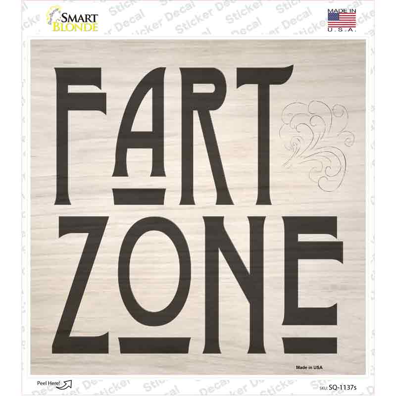SQ-1137s-M Fart Zone Novelty Square Sticker Decal - Medium
