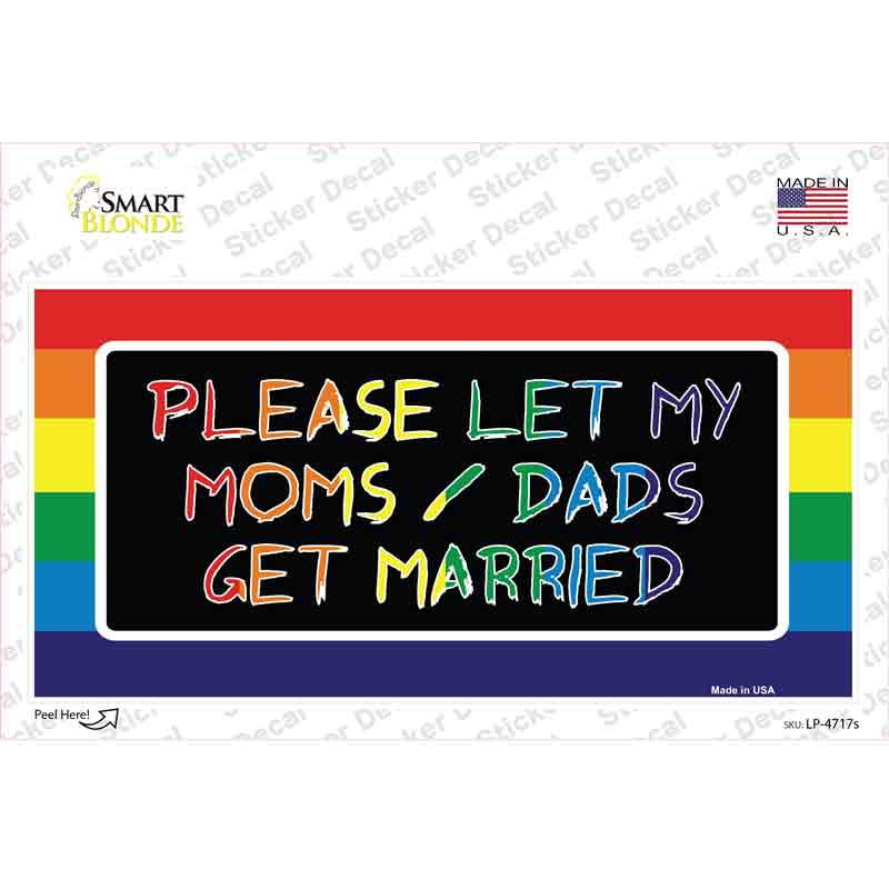 LP-4717s-M Please Let My Moms & Dads Novelty Sticker Decal - Medium