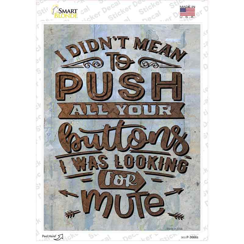 P-3666s-M I Was Looking for Mute Novelty Rectangle Sticker Decal - Medium