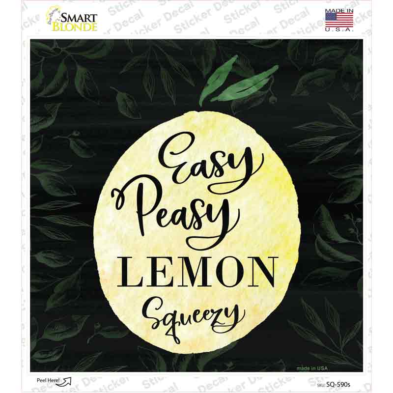 SQ-590s-M Easy Peasy Novelty Square Sticker Decal - Medium