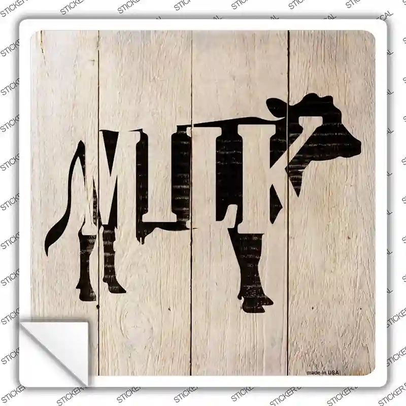 SQ-646s-L Cows Make Milk Novelty Square Sticker Decal - Large
