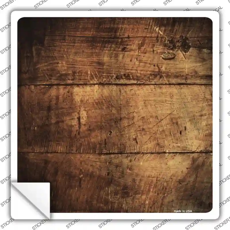 SQ-668s-L Wood Plank Blank Novelty Square Sticker Decal - Large