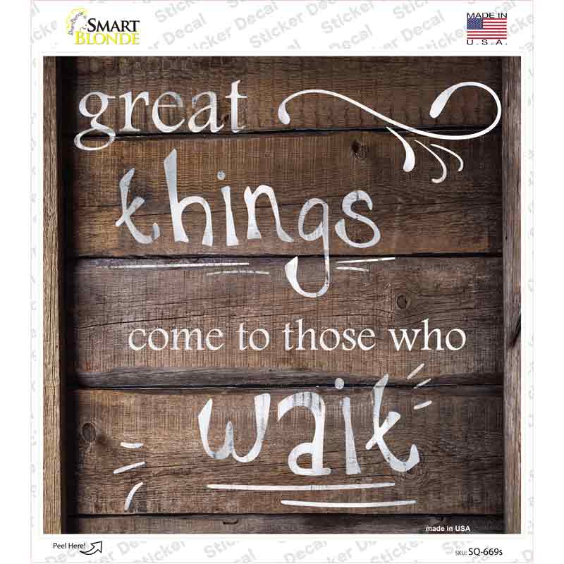 SQ-669s-M Great Things Novelty Square Sticker Decal - Medium