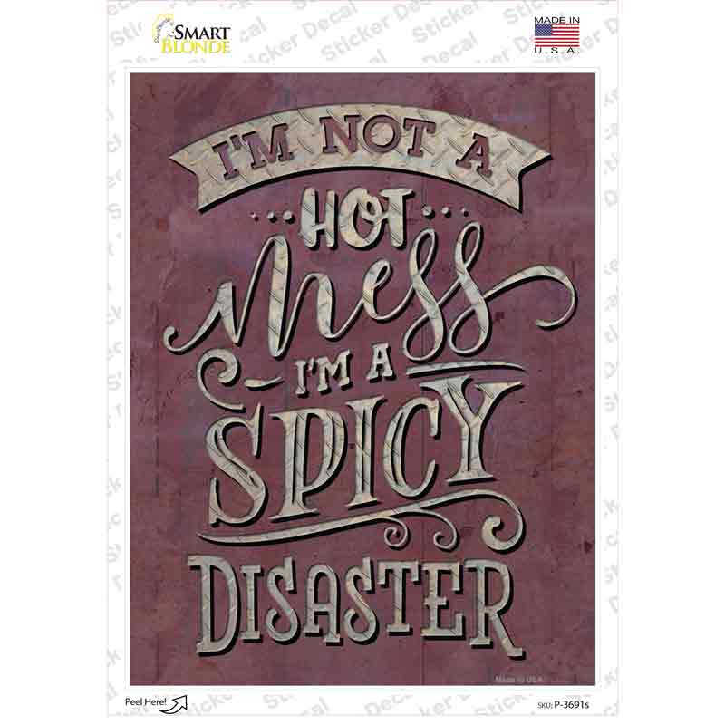 P-3691s-M Spicy Disaster Novelty Rectangle Sticker Decal - Medium