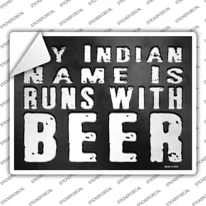 P-2425s-L My Indian Name Novelty Rectangle Sticker Decal - Large