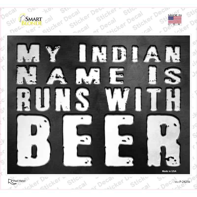 P-2425s-M My Indian Name Novelty Rectangle Sticker Decal - Medium