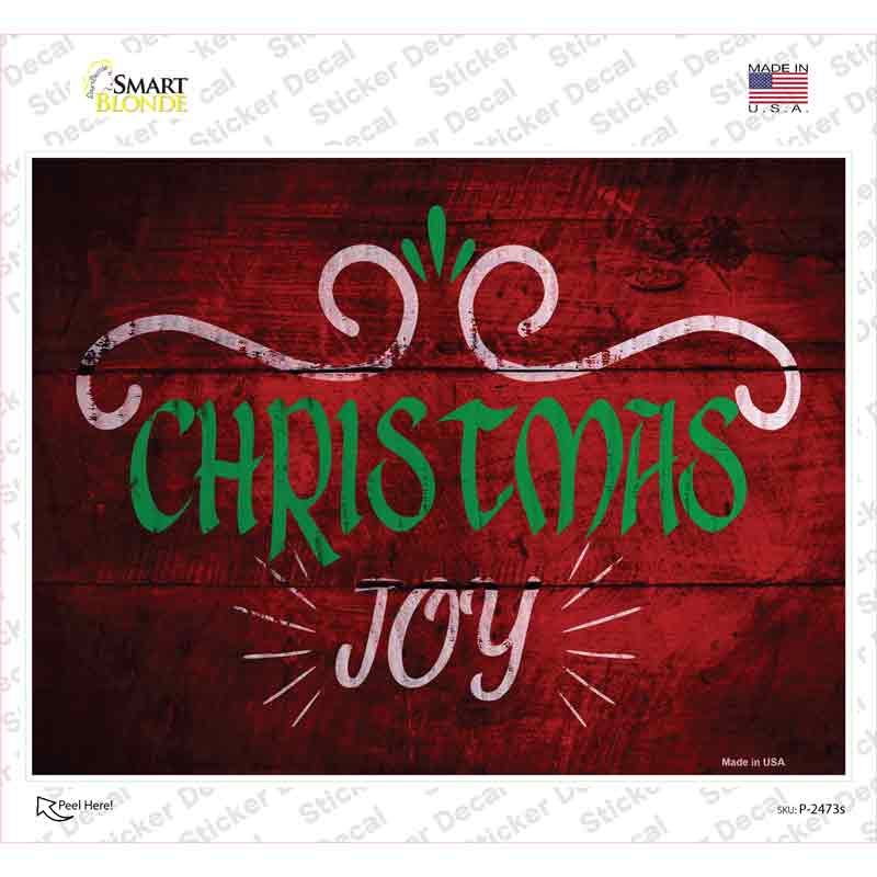P-2473s-M Christmas Joy Novelty Rectangle Sticker Decal - Medium