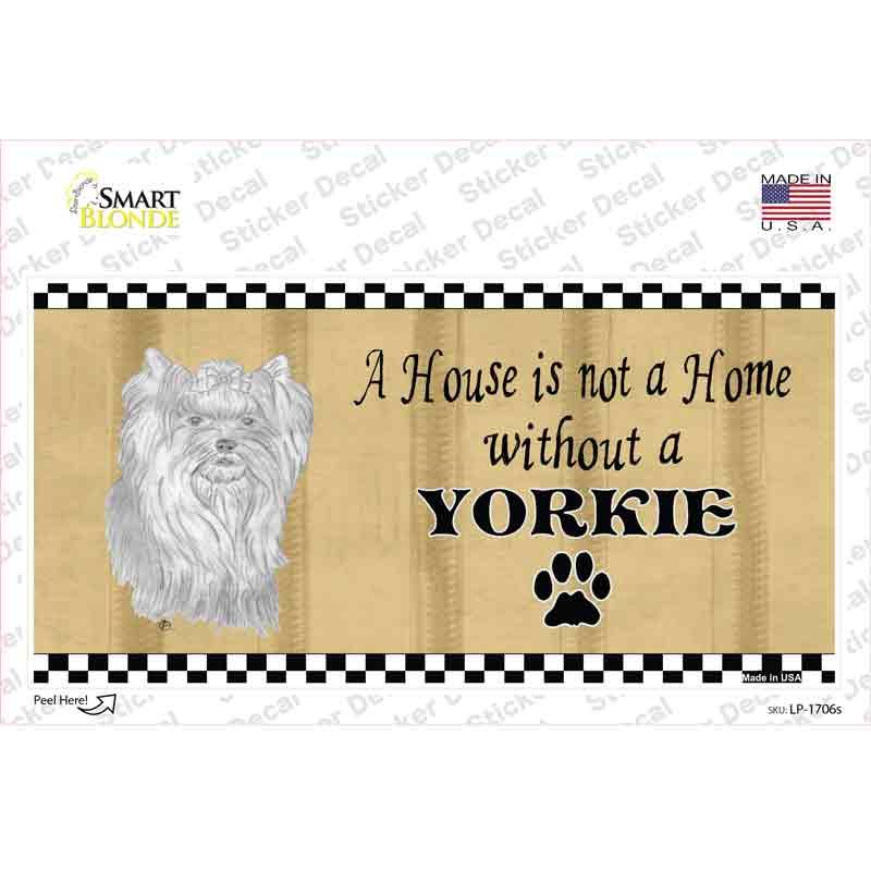 LP-1706s-M Pencil Sketch Yorkie Novelty Sticker Decal - Medium