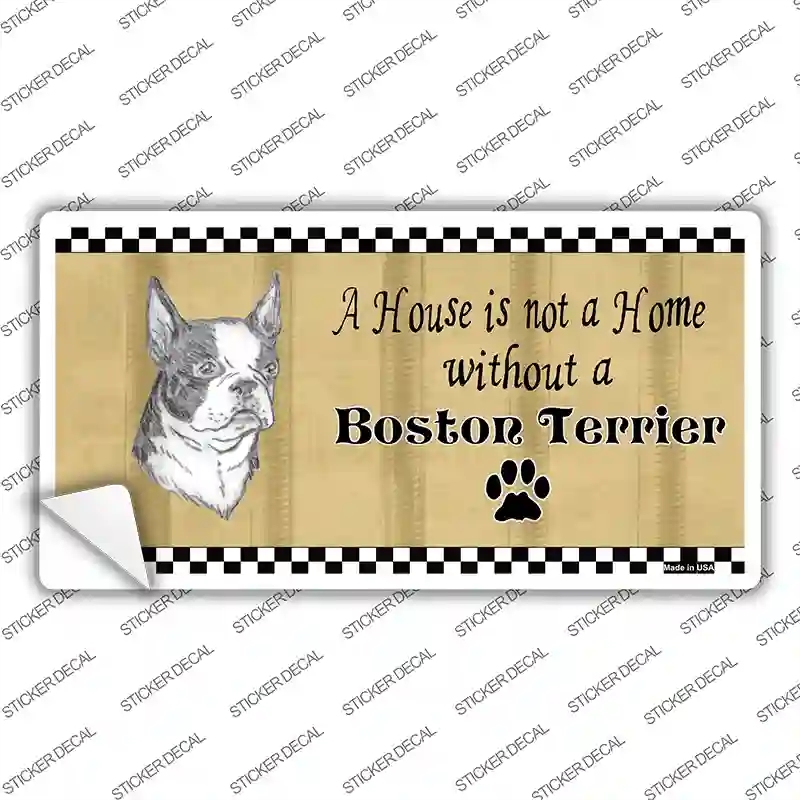 LP-1707s-XL Pencil Sketch Boston Terrier Novelty Sticker Decal - Extra Large