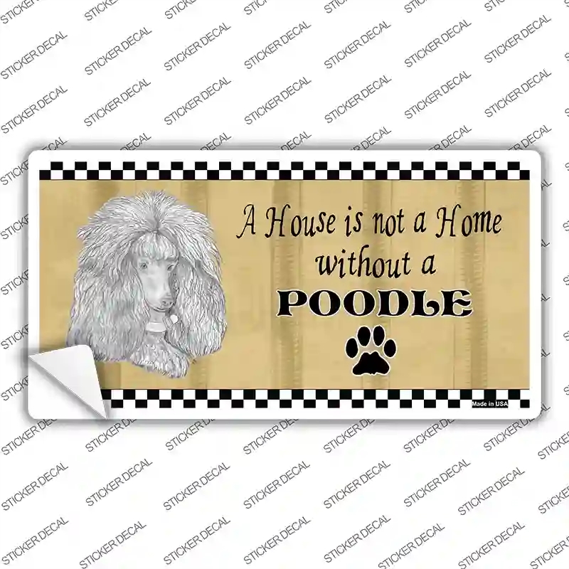 LP-1710s-L Pencil Sketch Poodle Novelty Sticker Decal - Large