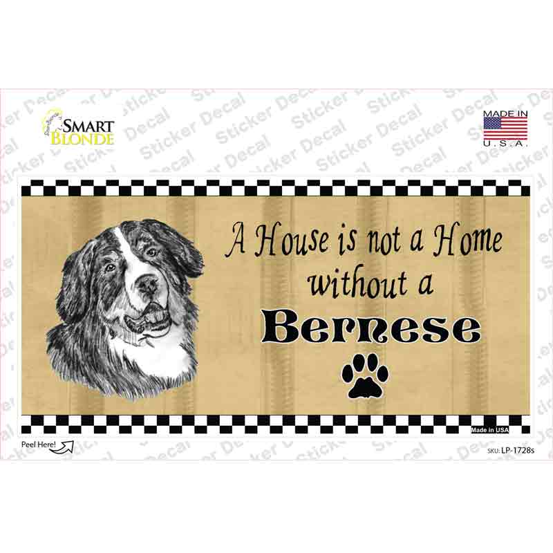 LP-1728s-M Pencil Sketch Bernese Novelty Sticker Decal - Medium