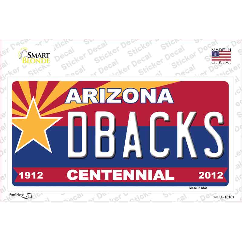 LP-1818s-M Arizona Centennial Dbacks Novelty Sticker Decal - Medium
