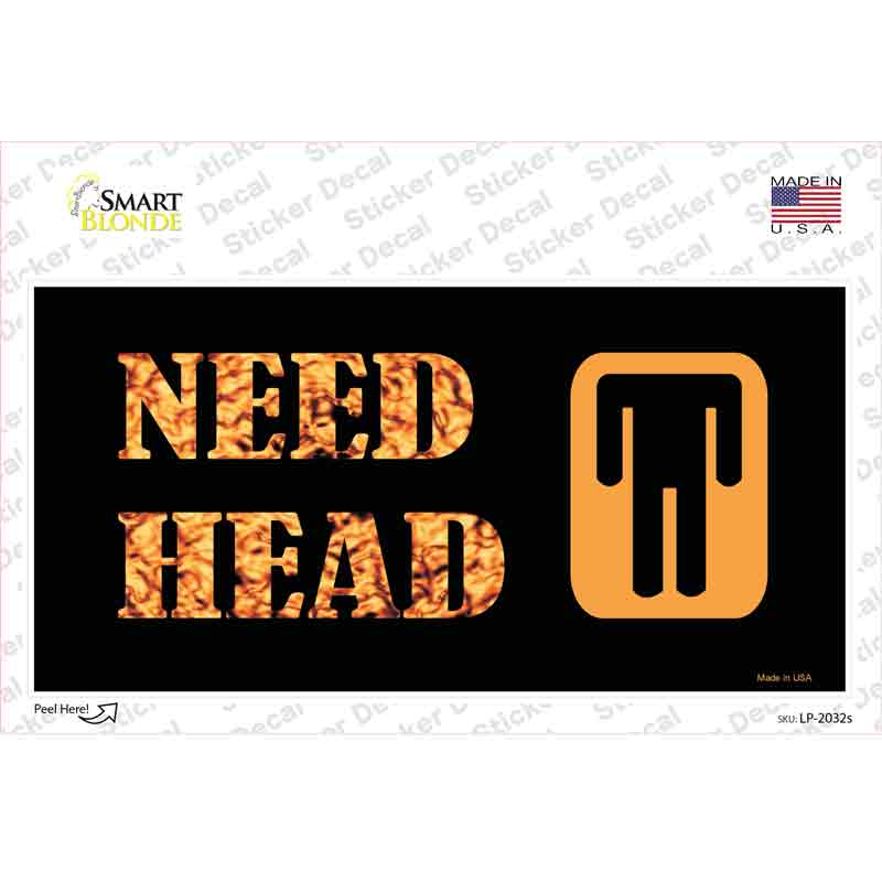 LP-2032s-M Need Head Novelty Sticker Decal - Medium